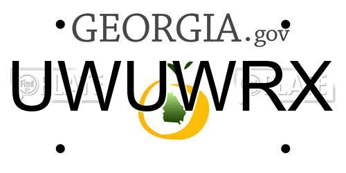 UWUWRX Georgia License Plate