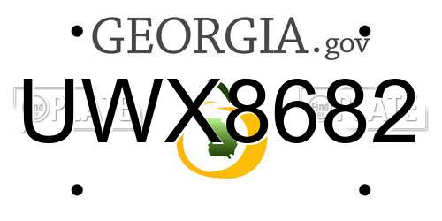 UWX8682 Georgia License Plate