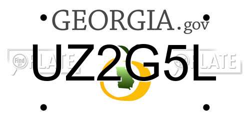UZ2G5L Georgia License Plate