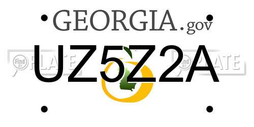UZ5Z2A Georgia License Plate