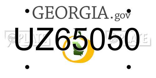 UZ65050 Georgia License Plate