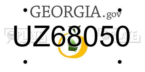 UZ68050 Georgia License Plate