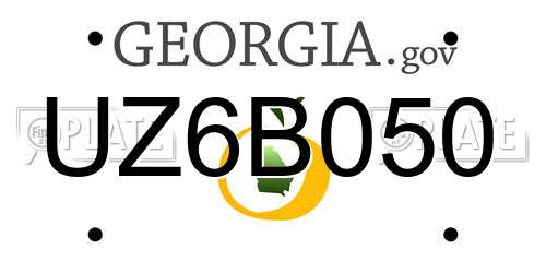 UZ6B050 Georgia License Plate