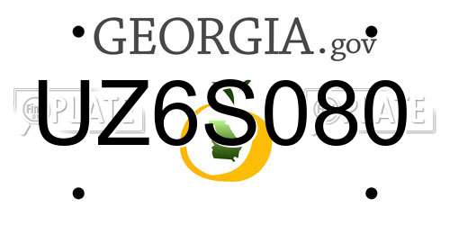UZ6S080 Georgia License Plate