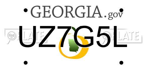 UZ7G5L Georgia License Plate