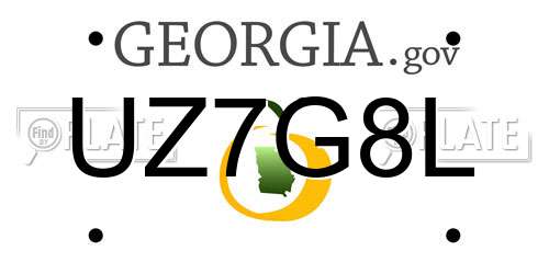 UZ7G8L Georgia License Plate