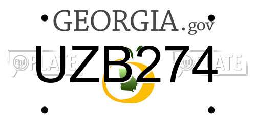 UZB274 Georgia License Plate