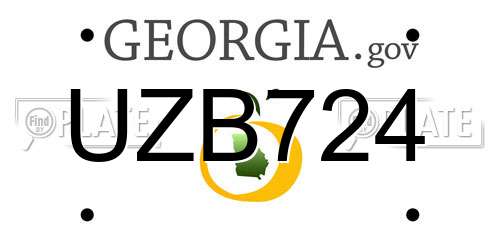 UZB724 Georgia License Plate