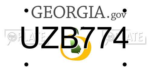 UZB774 Georgia License Plate