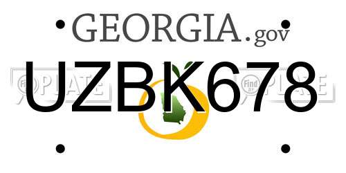 UZBK678 Georgia License Plate