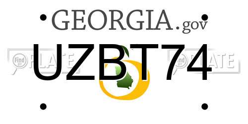 UZBT74 Georgia License Plate
