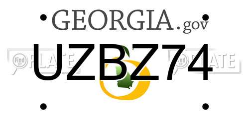 UZBZ74 Georgia License Plate