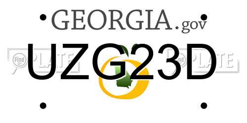 UZG23D Georgia License Plate