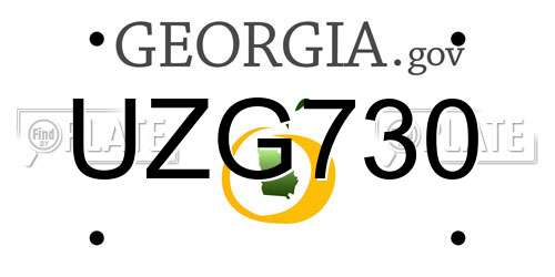 UZG730 Georgia License Plate