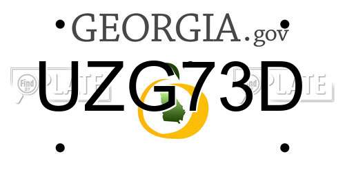 UZG73D Georgia License Plate