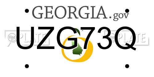 UZG73Q Georgia License Plate