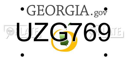 UZG769 Georgia License Plate