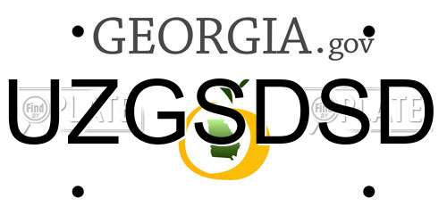 UZGSDSD Georgia License Plate