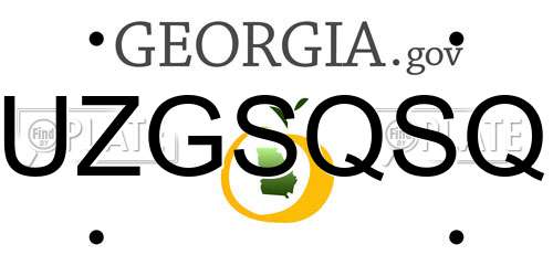 UZGSQSQ Georgia License Plate
