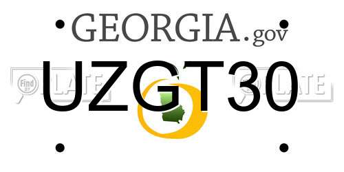 UZGT30 Georgia License Plate