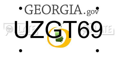 UZGT69 Georgia License Plate