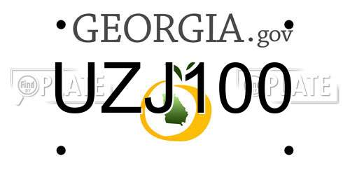 UZJ100 Georgia License Plate