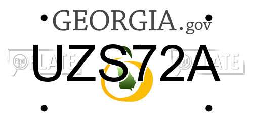 UZS72A Georgia License Plate