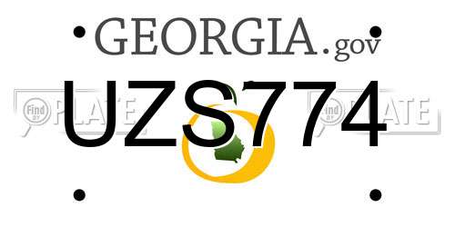 UZS774 Georgia License Plate