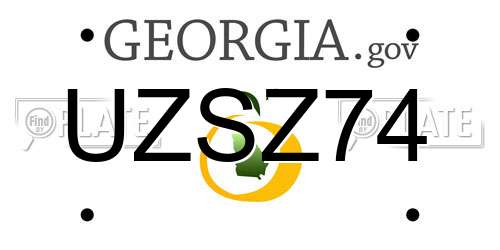 UZSZ74 Georgia License Plate