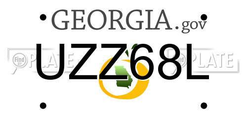 UZZ68L Georgia License Plate
