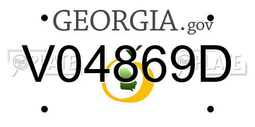 V04869D Georgia License Plate
