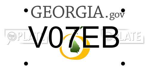 V07EB Georgia License Plate