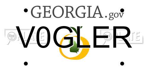 V0GLER Georgia License Plate