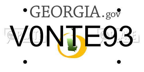 V0NTE93 Georgia License Plate