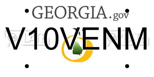 V10VENM Georgia License Plate