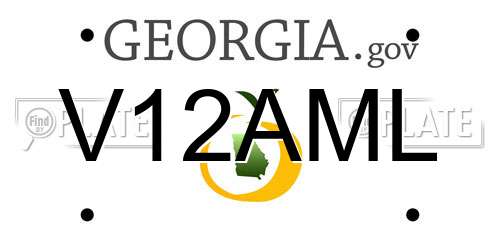 V12AML Georgia License Plate