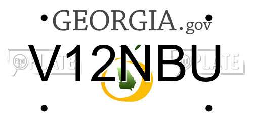 V12NBU Georgia License Plate