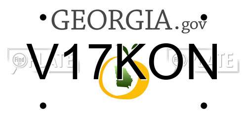 V17KON Georgia License Plate