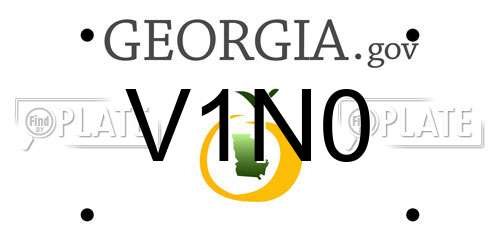 V1N0 Georgia License Plate