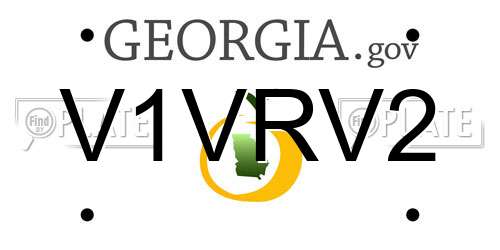 V1VRV2 Georgia License Plate