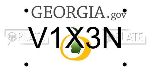 V1X3N Georgia License Plate