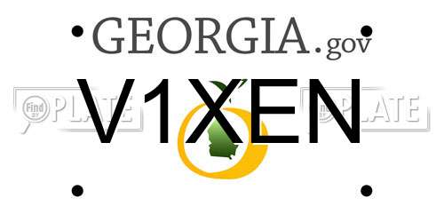 V1XEN Georgia License Plate