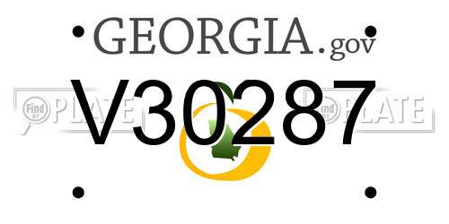 V30287 Georgia License Plate
