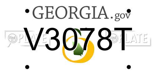 V3078T Georgia License Plate