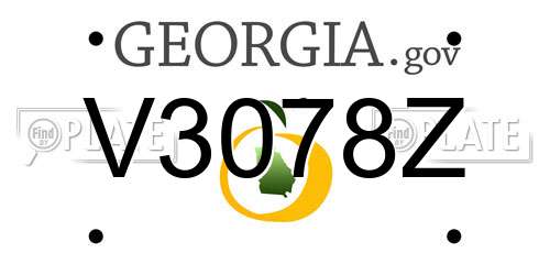 V3078Z Georgia License Plate