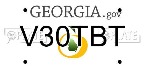 V30TBT Georgia License Plate
