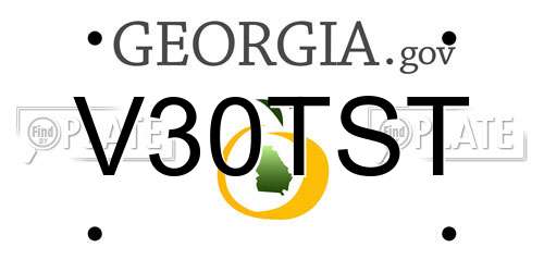 V30TST Georgia License Plate