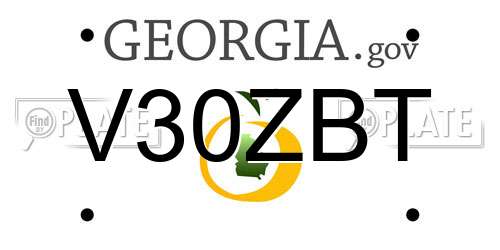 V30ZBT Georgia License Plate