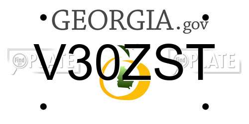 V30ZST Georgia License Plate