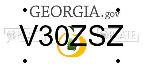 V30ZSZ Georgia License Plate